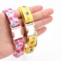 Private label pet products rose gold buckle dog collar hardware custom